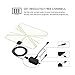 TEC.BEAN Indoor Amplified HD TV Antenna 50 Mile Range with Detachable Amplifier Signal Booster, USB Cable and 16.5FT High Performance Cable(Clear)