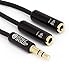 Dongle Dangler 3.5 mm Headphone Jack Stereo Splitter Cable – Male to 2 Female, Gold Plated – Compatible with iPhone, Android Phones, Earphones & Speakers. (10 inch/20cm)thumb 2