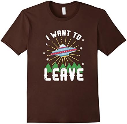 Men's I WANT TO LEAVE Adventure T-Shirt 2XL Brown