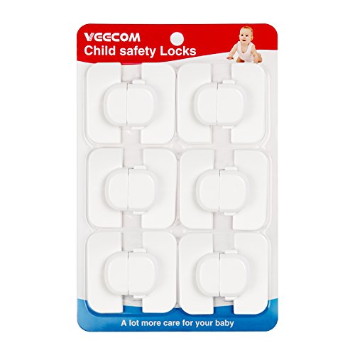 Child Safety Locks for Refrigerators Doors Cabinet Drawers 6 Pack Baby Proof Locks (upgrade)
