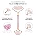 Mineral Glow Pink Jade Roller and Gua Sha Tool for Under Eye, Face, Neck, Body | Premium 100% Real Rose Quartz Beauty Facial Skins Massager for Slimming & Firming | Soothing Stone Massage Set