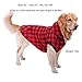 PAWZ Road Dog Plaid Shirt Coat Hoodie Pet Winter Clothes Warm and Soft for Medium and Large Dog Red 2XL
