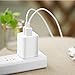 JAHMAI Wall Charger 21W 4.2A Dual-Port Portable USB Travel Wall Charger Phone Charger Adapter for iPhone X, 8, 7, 6S, Plus, 5S, iPad , Galaxy S7, S6 Edge Plus, S5, Nexus, HTC more(White)