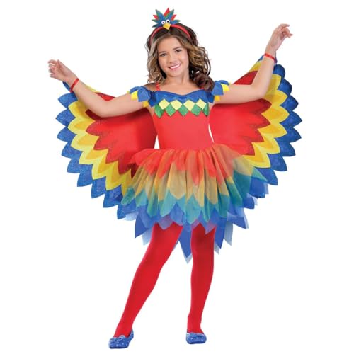 amscan 9908455 Kind Mädchen Hübsches Papageienfee Kostüm Alter 3-4 Jahre