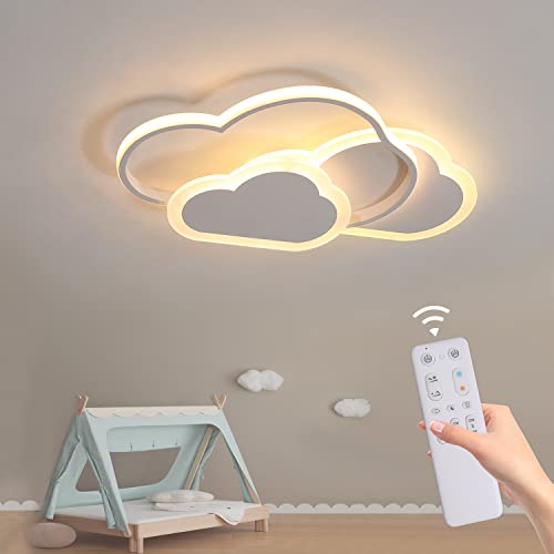 Lampada Da Soffitto A LED A Forma Di Nuvola - 48 W, Dimmerabile Con Telecomando, Per Cameretta Bambini