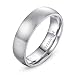 TIGRADE 4mm 6mm 8mm Titanium Ring Brushed Dome Wedding Band Comfort Fit Size 4-14,Silver, 6mm, Size 10
