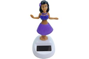 BWESOO Purple Solar Powered Dancing Hula Girl Dashboard Decorations Swinging Bobbleheads Toy Collection Figurines for Auto Interior Home Decor Solar Power Kits