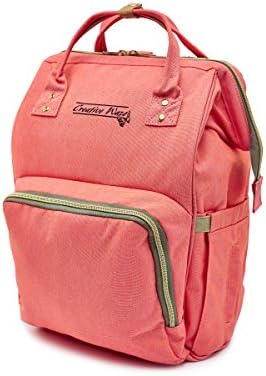 Fashion Diaper Backpack Baby Diaper Bag Large capacity, Nappy Bag , Travel baby Bag w/Stroller Straps (Orange)