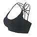 LYZ Women's Padded Sports Bra Criss Cross Back High Impact Strappy Yoga Bra Black Medium