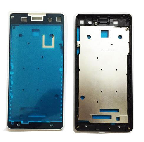 Front Bezel Housing LCD Frame for Sony Xperia E5 F3311 F3313 Front Bezel with Side Button Key (White)