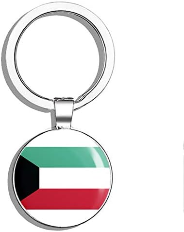 PRS Vinyl Kuwait Flag Double Sided Stainless Steel Keychain Key Ring Chain Holder Car/Key Finder