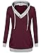 Larenba Breastfeeding Hoodie, Womens Long Sleeve Nursing Shirt Cotton Breastfeeding Tops Soft V Neck Shirt Cozy Pregnant Clothes with Pocket(Wine Red,Large)
