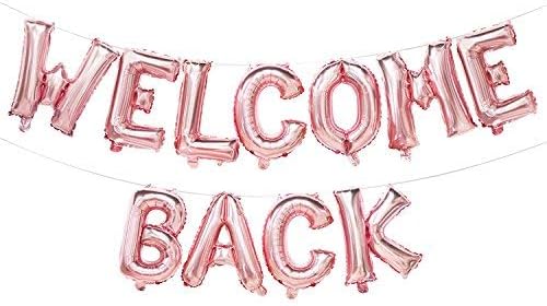 Welcome Back Balloon Banner Rose Gold Welcome Back Party