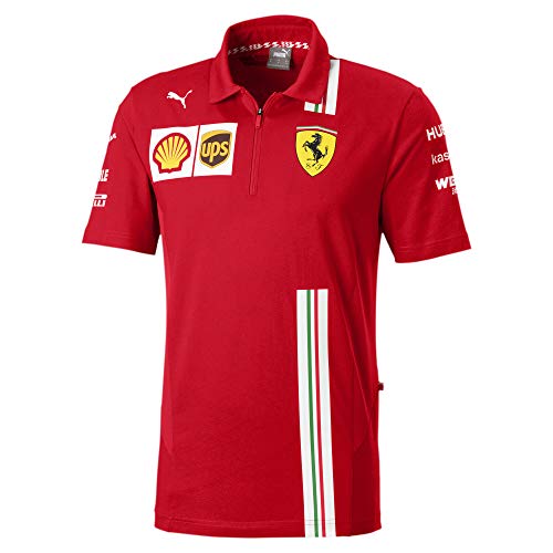 Maglietta Uomo Formula 1 Scuderia Ferrari - Logo Frontale Grande, 100% Cotone, Nera, Taglie Da S A XXL