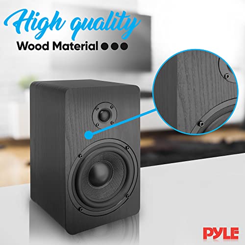 5.25'' Home Theater Wooden Bookshelf Speakers Wall Mountable with 0.75