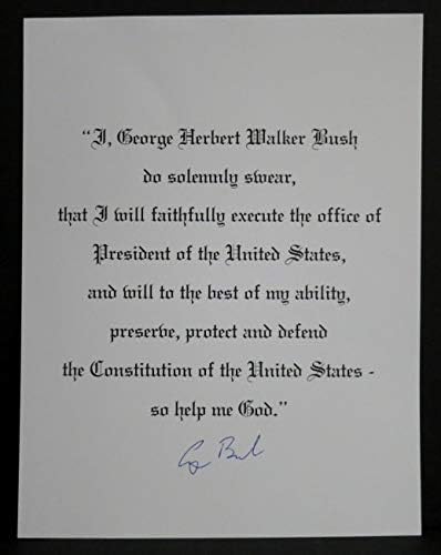 George H W Bush Signed Oath Of Office Presidential Psa Dna Coa At Amazon S Entertainment Collectibles Store