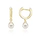 PAVOI 14K Yellow Gold Plated Shell Pearl Leverback, Yellow Pearl, Size No Size