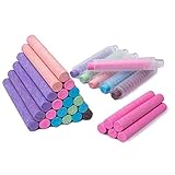 6 Colors Dustless Chalk with Chalk Holder, Washable Art Play for Kid, Paint on School Classroom Chalkboard, Kitchen, Gift for Birthday Party，6 Pack(Pink, Coral Orange, Blue, Green, Purple, Brown)