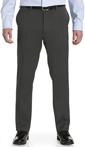 Gold Series DXL Big and Tall Perfect Fit Waist-Relaxer Luster Sateen Hemmed Flat-Front Suit Pants