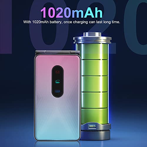 VBESTLIFE Portable Mini 2G Flip Phone, Screen Unlocked Ultra