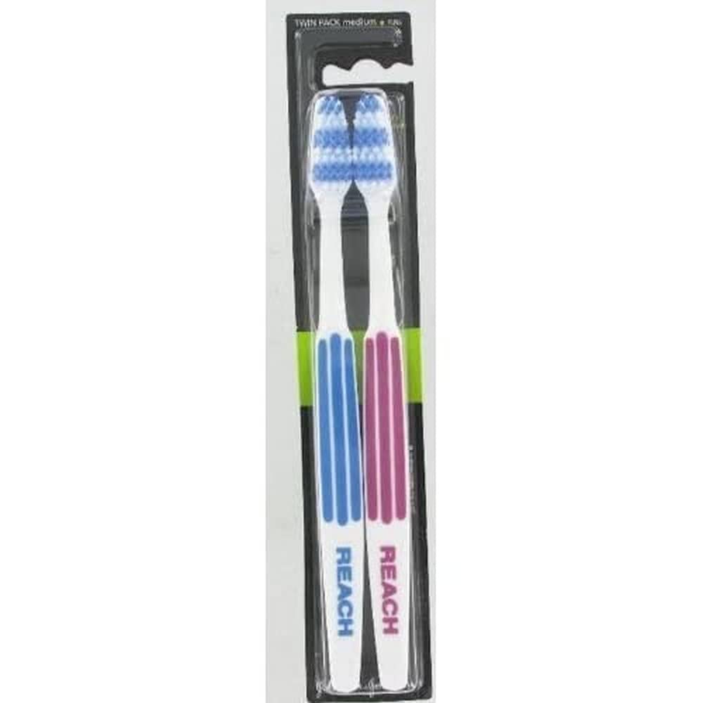 Listerine Duo Reach Interdental Medium Toothbrush - Pack of 2, Multicolor