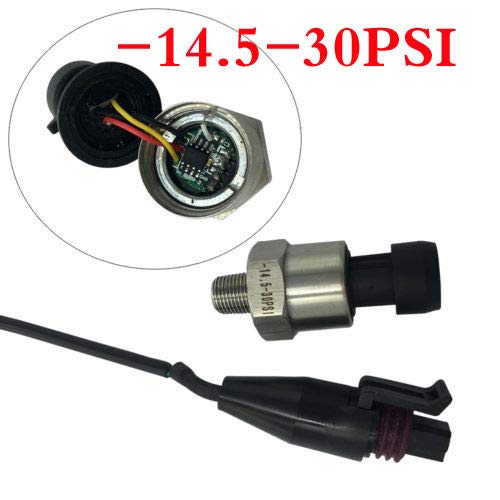 Stainless Steel Pressure Transducer Sender Sensor for Oil, Fuel, Air, Water (-14.5-30psi) - Thumbnail 5