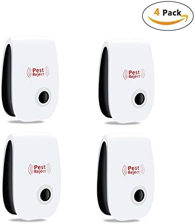 hiraforl Pest Repeller, 4 Pack Ultrasonic Repellent Pet Safety Electronic Plugs Insects Indoor Pest Control Repels Mice, Mosquitoes, Roaches, Spiders and other Insects