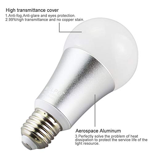 MELPO Dimmable LED Color Changing Light Bulbs with Remote Control, 10W Warm White & RGB Multi Color, 60 Watt Equivalent