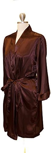 Robe Party Plain Satin Robes for All Parties and Events (Small, Choclate)
