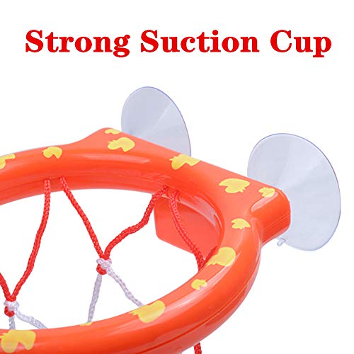 zoordo Bath Toys Bathtub Basketball Hoop Balls Set for Toddlers Kids with Strong Suction Cup Easy to Install,Fun Games Gifts in Bathroom,3 Balls Included - Thumbnail 3
