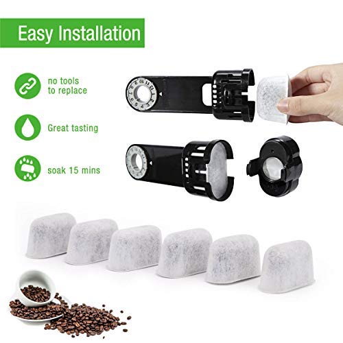 PUREUP Compatible with Cuisinart Coffee Filter Replacement Charcoal Water Filters 12pack