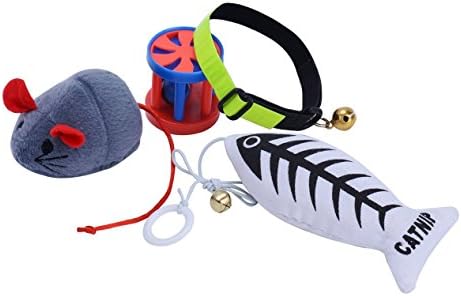 4 pcs/set Interactive Cat Toy and Collar Kitten Mouse Catnip Toys