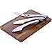Cheese Knife Set W/Wooden Block By Montaig (4 Piece Luxury Set) - for Hard, Medium and Soft - all Cheese Types Made Of 420 Grade Stainless Steel Elegant Design & Dishwasher Safe