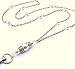 Brenda Elaine Jewelry Silver Plated Women's Fashion Lanyard Necklace ID Badge Holder, 32 Inch Silver Chain with White Pearls & Rear Lobster Clasp