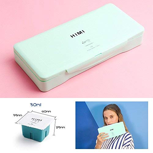 MIYA Gouache Paint Kit, 18 Colors x 30ml Paint Set & 10 Pieces Hog Bristle Paint Brushes, Unique Jelly Cup Design with Portable Case Gouache, Perfect for Oil, Acrylic Painting & More (Mint Green) - Thumbnail 2