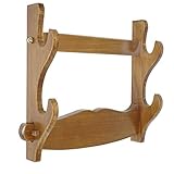 Eforlife Sword Holder Wall Mount Decent Solid Real Wood Samurai Sword Stand Bracket Hanger for Katana Wakizashi Tanto (2 Tier)