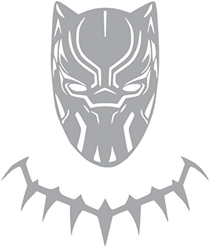 Black Panther New Movie Vinyl Sticker Decals for Car Bumper Window MacBook pro Laptop iPad iPhone (4" x 3.4", Silver)