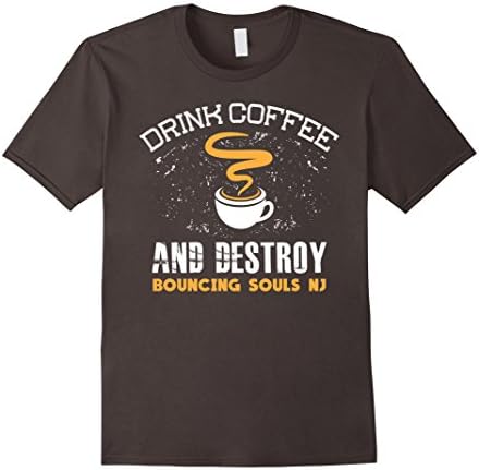 Men's Drink Coffee And Destroy Bouncing Soul Shirt Small Asphalt