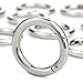 baotongle 10 Pcs Zinc Alloy Round Carabiner Spring Snap Clips Ring Buckle Locking Carabiners Trigger Spring Keyring Buckle for Bags, Purses, Keychain (Silver)