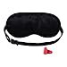 Silk Sleep Mask for Women,Men,Soft Light Blocking Natural Silk Sleeping Eye Mask with Ear Plug Set for Travel, Blackout Blindfold with Adjustable Strap