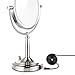 Miusco 7X Magnifying Lighted Makeup Mirror, 8 Inch Two Sided White Daylight LED Shadow Free LED Vanity Mirror, Battery and Adapter