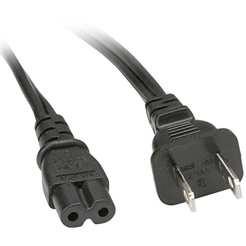 2 Slot Printer Power Cord Cable, 2 Prong for Canon PIXMA, HP, Lexmark