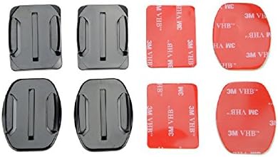 2 x Flat And 2 x Curved Sticky Curved Adhesive Side Or Chin Helmet Mount For The GoPro Camera