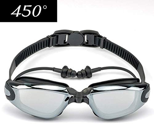TaemBuy Swimming Goggles, Anti-Fog and No Leaking, 550 Degree Myopic with Prescription Lenses fits for Adult Youth and Kids UV-Resistant Swim Glasses - Black