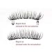 Magnetic False Eyelashes 3 Magnets Full Eyes Dual Magnets,Ultra Thin Reusable Fiber Dual Magnetic Eyelashes with Mirror and Stainless Steel Tweezers 8PCS(2Pairs)