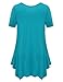 BELAROI Womens Plus Size Tunic Tops Summer Short Sleeve Loose Fit T Shirt Casual Blouse Swing Flowy Tunics for Leggings(2X,Lake Blue)