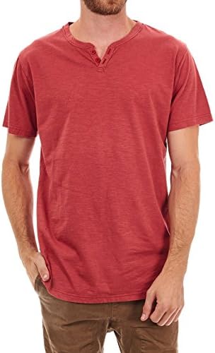 PX Clothing Men's Torey Henley in Cranberry Red