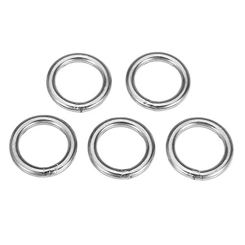 OKIl 5Pcs 3x20mm 304 Stainless Steel Round O Ring Welded Marine Rigging Strapping Hardware
