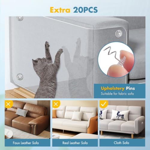 Cat Scratch Protection, 30 x 300 cm Scratches for Cats, Sofa Cats, Scratches Protectors for Sofas, PVC Anti-Scratch Protector, Protector for Sofa Door and Furniture