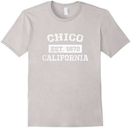Men's Chico California T Shirt Est. 1872 Distressed 3XL Silver